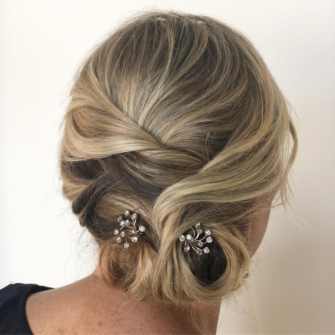 Fine Hair Low Updo for Mother-of-the-Bride