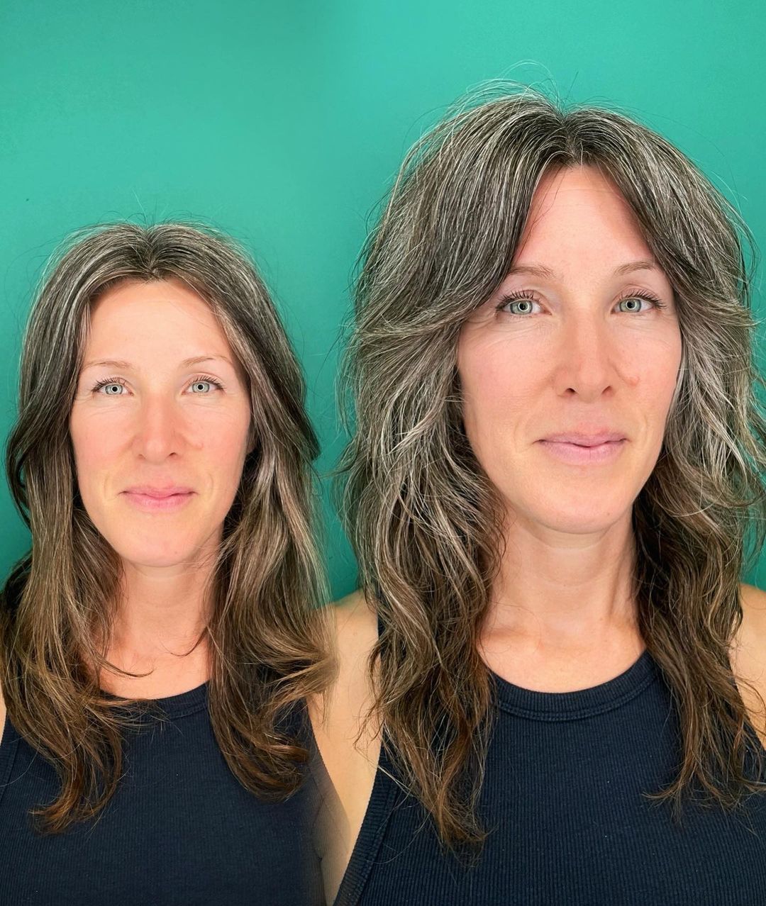 Thick Hair Medium-to-Long Shag Over 40