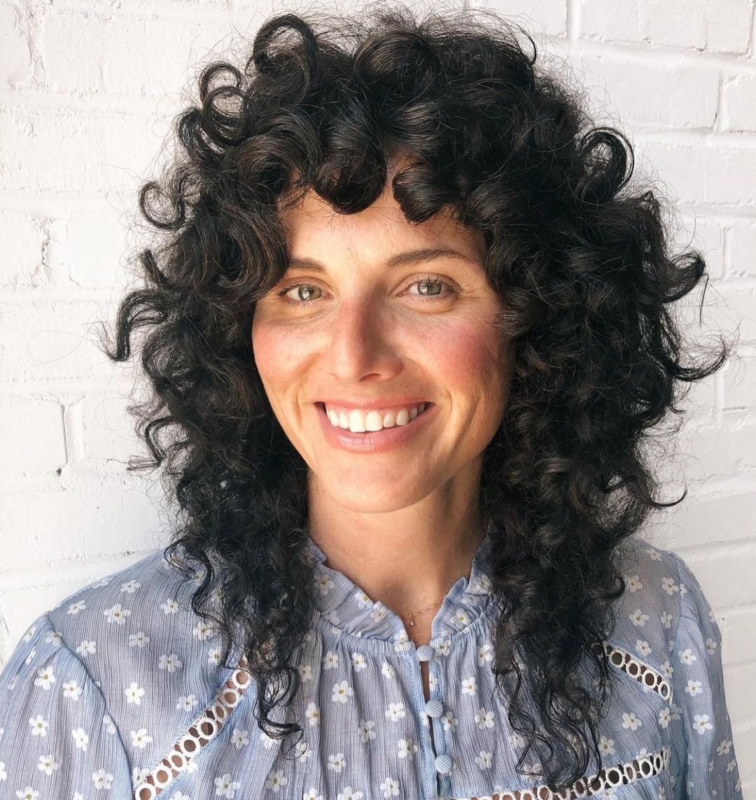 Medium Layered Curly Hairstyle