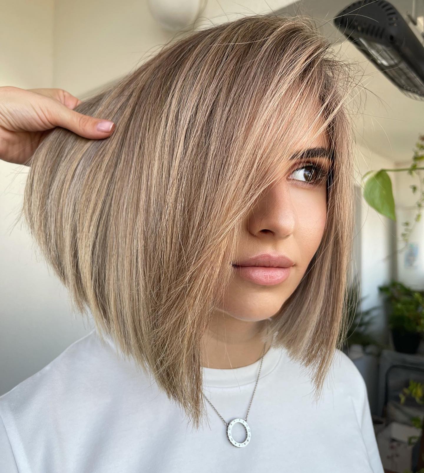 Blunt Inverted Ash Blonde Bob