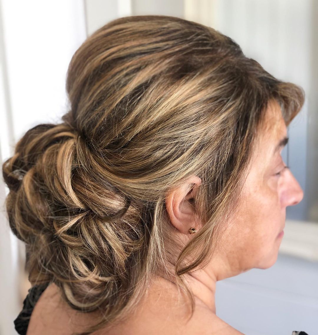 Mother-of-the-Bride Low Updo with Bouffant