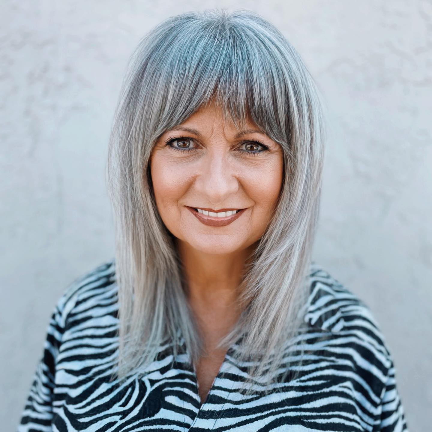 Feathered Curtain Bangs for Older Women