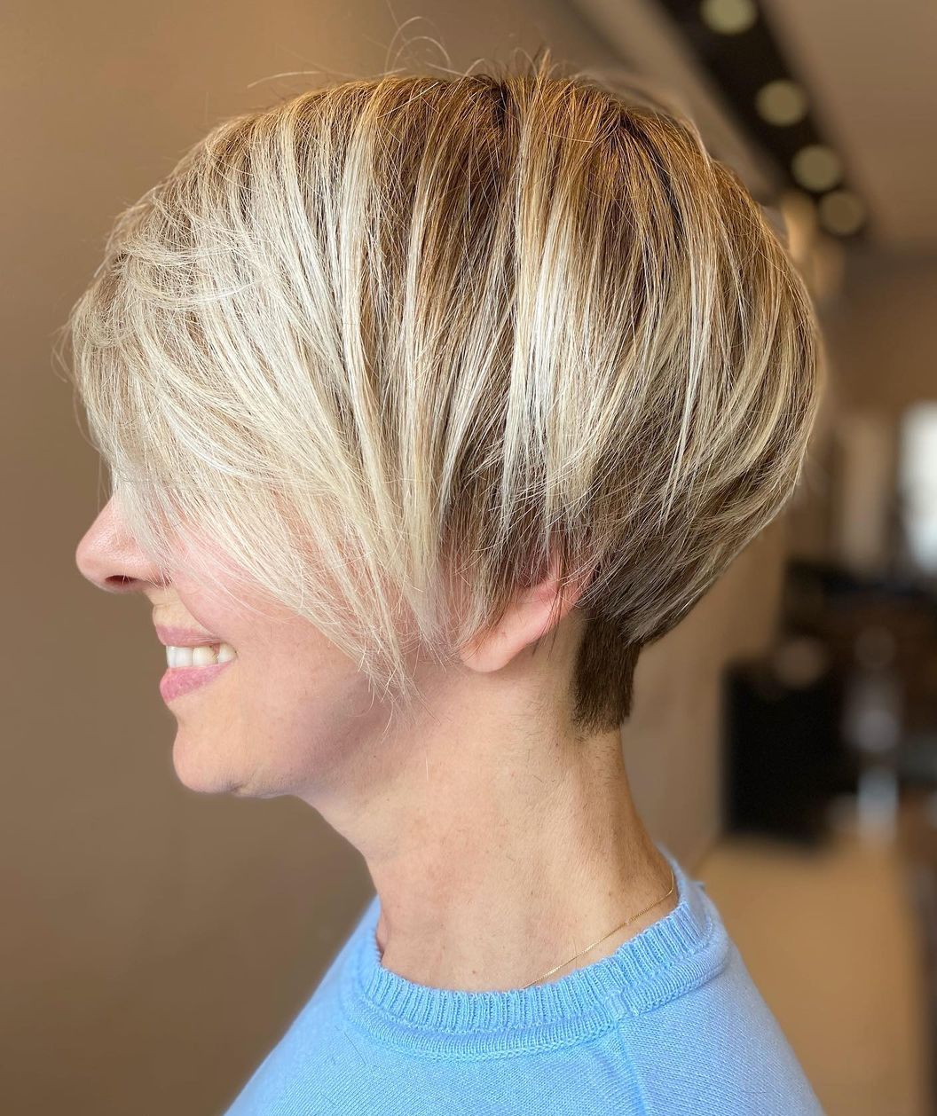 Long Blonde Undercut Pixie