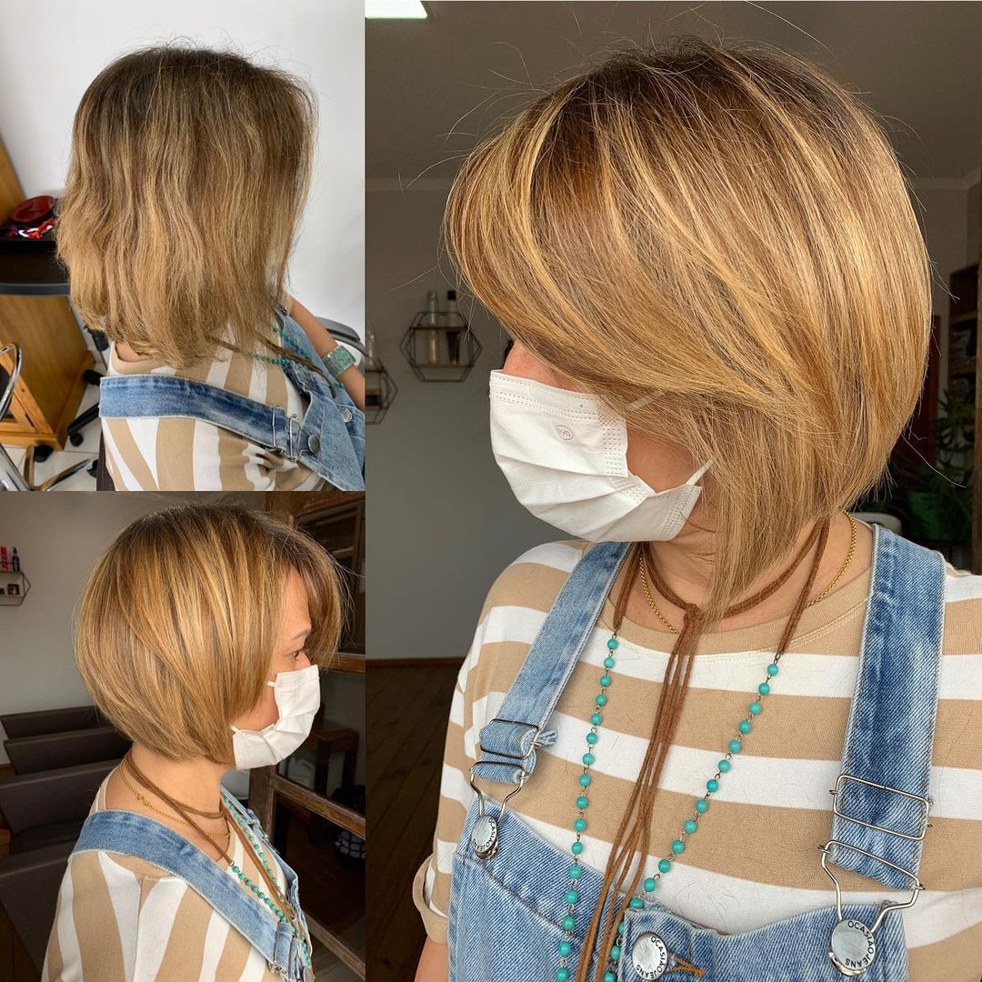 Spicy Honey Blonde Bob