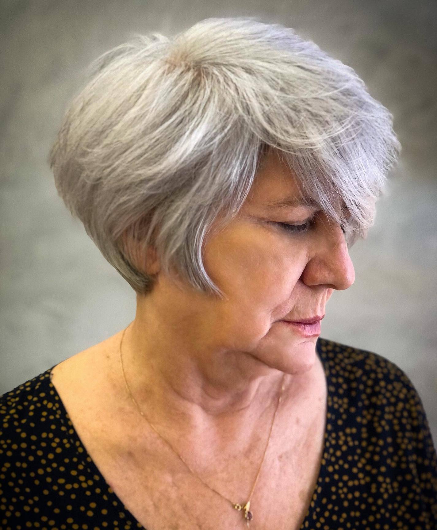 Thick Gray Pixie-Bob with Feathered Bangs