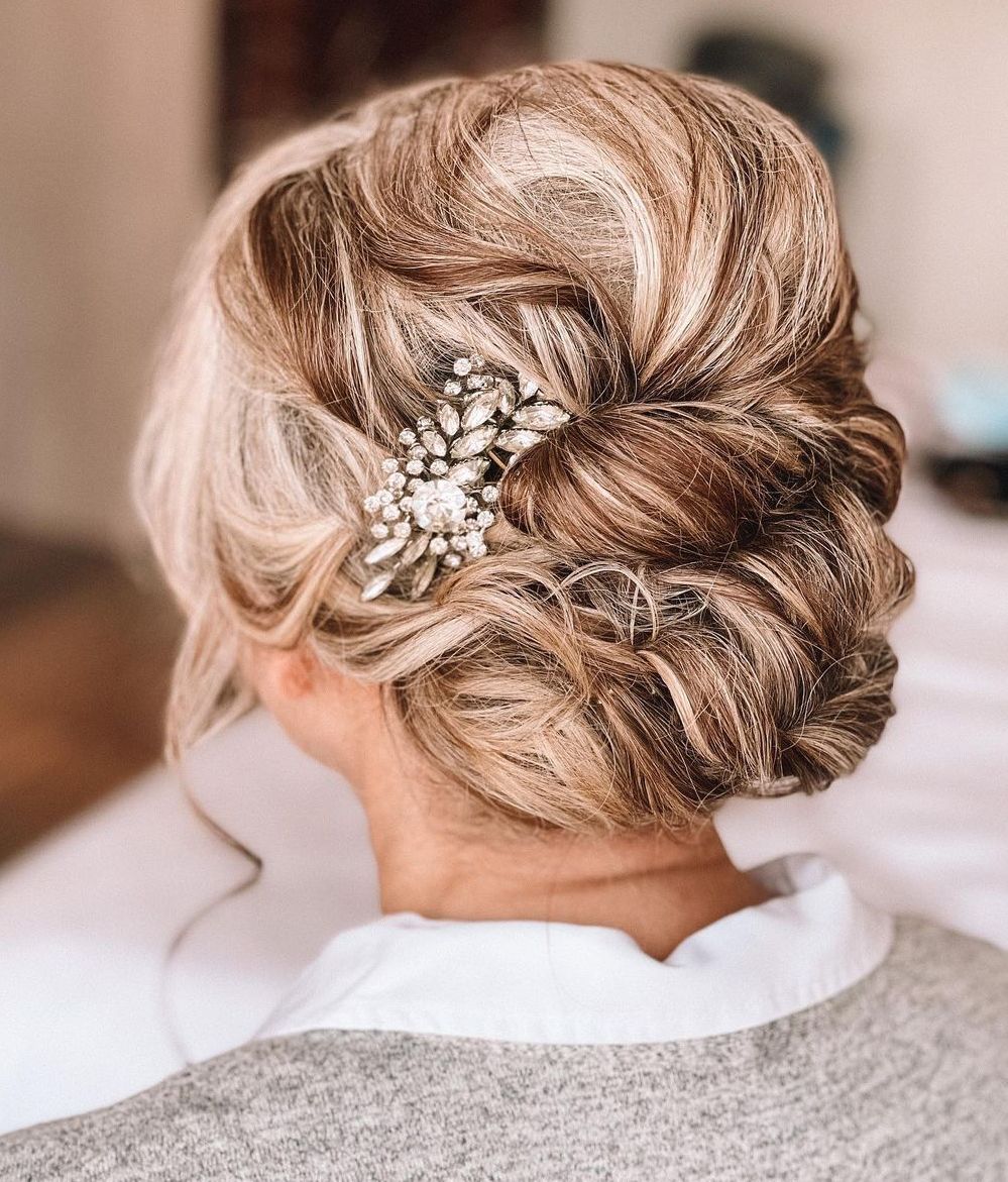 Twisted Low Updo with Hair Jewelry