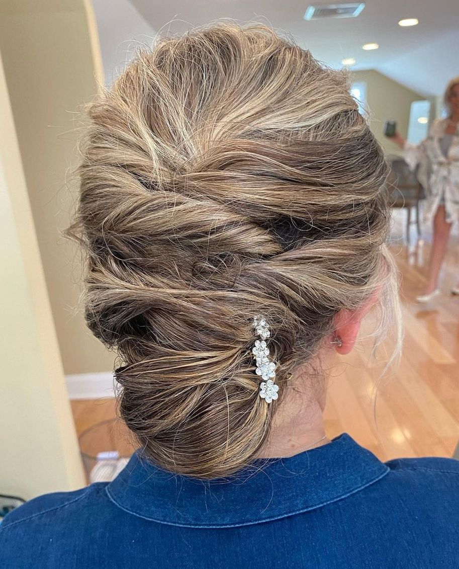 Messy Twisted Updo for Mother-of-the-Bride